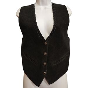 Elegant Black Women's Vest with Button Accents